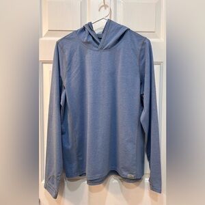 LL Bean Insect Shield Hoodie Long Sleeve Shirt Women's L Pullover Outdoor Blue
